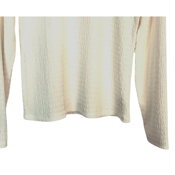 Sanctuary XL Off White Textured Long Sleeve Top Polyester Blend - Picture 8 of 10